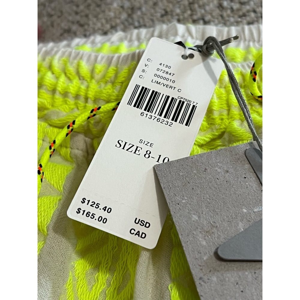 Anthropologie Devotions Twin Petra Embroidered Lime Two Piece Set Size 8/10 NWT - Picture 9 of 16